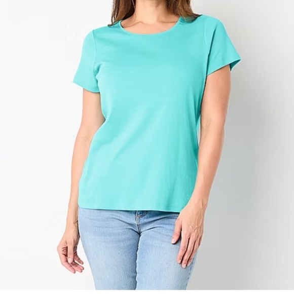 St. John's Bay Crew Neck Short Sleeve T-Shirt(Bust 45.5”Length: 26”) - Picture 1 of 5